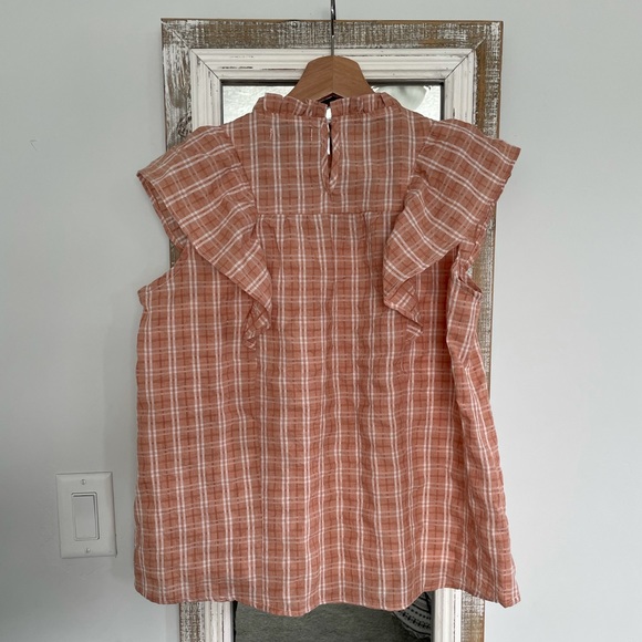 Alto Blouse in Peach Plaid - Picture 2 of 2